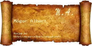 Mógor Albert névjegykártya